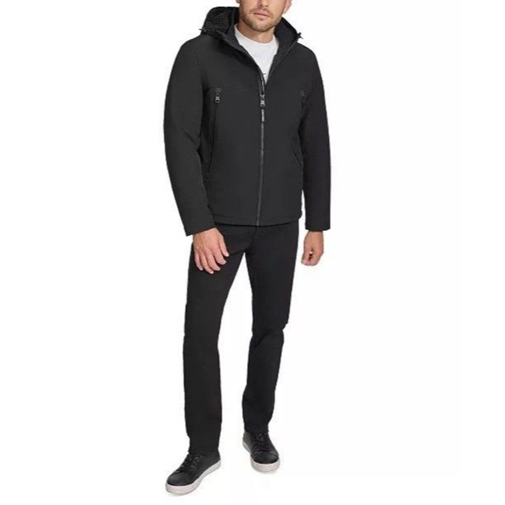 Calvin Klein New Mens Jacket MEDIUM Sherpa Lined Infinite Stretch Soft Shell Blk